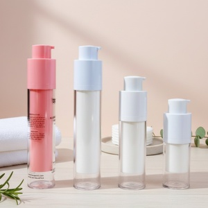 15ml 30ml 50ml AS PP Serum Pink Plastic Cosmetic Lotion Airless Twist <b>Pump</b> <b>Bottle</b> Frosted Luxury Beauty Packaging for Skincare - Product Image 2