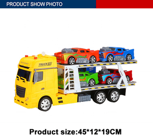 1:24 scala di attrito rimorchio <span class=keywords><strong>camion</strong></span> trasporto auto <span class=keywords><strong>giocattolo</strong></span> con 4 auto e la luce del suono - Product Image 3