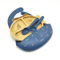 Ensemble de vaisselle pour enfants en bambou écologique de haute qualité, motif koala, personnalisé, sans BPA, assiette à ventouse divisée pour bébé et tout-petit