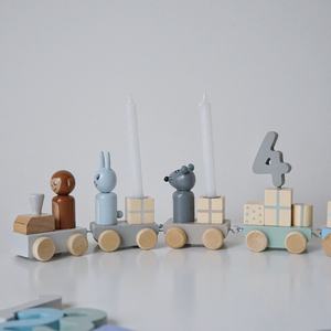 <span class=keywords><strong>Train</strong></span> en <span class=keywords><strong>bois</strong></span> et Candy Playhouse Set Digital Assembly Cars Jouet éducatif pour enfants garçons et filles - Product Image 2