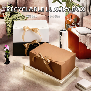 Recyclable Luxury Eco-Friendly Waterproof Square Paperboard Candy <b>Boxes</b> with Ribbon Packaging for Weddings - Product Image 2