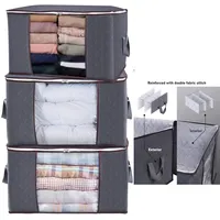 Large Capacity Non-woven Fabric Foldable Blanket Quilt Clothing Storage Bags for Clothes Blankets and Quilts