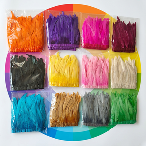 Plumas de Gallo de 20-25 cm con Adorno de Plumas, Flecos Hechos <span class=keywords><strong>a</strong></span> Mano para Vestidos de Boda, Fiesta, Carnaval, Plumas Teñidas y Blanqueadas - Product Image 6