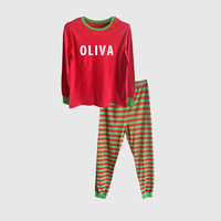 Conjunto de Pijamas Navideños Familiares de Manga Larga, Pijamas de Poliéster con Estampado Personalizado a Juego para Padres e Hijos, Ropa de Dormir para Fiestas Navideñas