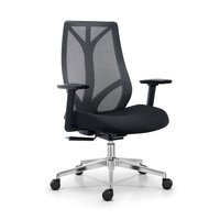 Chaise de bureau moderne réglable avec dossier mi-haut en tissu maillé, pivotante, ergonomique