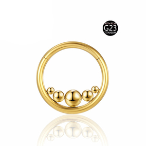 Anneaux de nez et boucles d'oreilles hélix daith en titane ASTM F136 G23, anneaux segmentés articulés |   Bijoux de piercing pour tragus avec pierres en zircon - Product Image 1