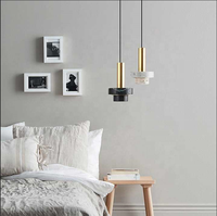 Suspension LED irrégulière en marbre moderne pour appartement, décoration d'intérieur au design unique