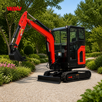 Mesin Excavator Kecil untuk Konstruksi Pedesaan Buatan China, Excavator 2.5 Ton dengan Kabin Tertutup dan Kanopi