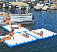 Plateforme de pêche flottante gonflable Hitac HT005 en PVC, ponton pour bateau, capacité de 5 à 8 personnes, divertissement familial, usage commercial, ski nautique