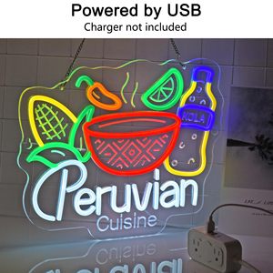 Letreros <span class=keywords><strong>de</strong></span> Neón <span class=keywords><strong>de</strong></span> Cocina <span class=keywords><strong>Peruana</strong></span>, Decoración <span class=keywords><strong>de</strong></span> Pared, Arte para Colgar, Letreros <span class=keywords><strong>de</strong></span> Neón Personalizados con Logotipo para Restaurantes Peruanos, Bares y <span class=keywords><strong>Comida</strong></span> Latina - Product Image 2