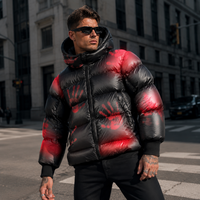 Veste matelassée pour homme à changement de couleur thermosensible, conception personnalisée OEM, impression graphique, motif personnalisé, vêtement d'extérieur en duvet pour l'hiver