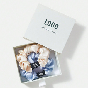 Accessori per Capelli in Seta alla <span class=keywords><strong>Moda</strong></span> per Donne, Set di Elastici per Capelli di Lusso in Seta con Scatola, Scrunchies 100% Seta di Gelso - Product Image 2