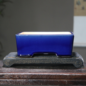 Maceta de Cerámica para Bonsái, Cuadrada, con Esmalte Turquesa, Rectangular, para Escritorio, Estilo Clásico - Product Image 2