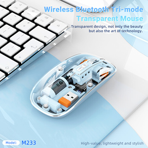 HXSJ M233 nueva llegada 3 modos Mini inalámbrico totalmente transparente ergonómico ligero ratón derecho 500 MAh recargable para ordenador portátil - Product Image 3