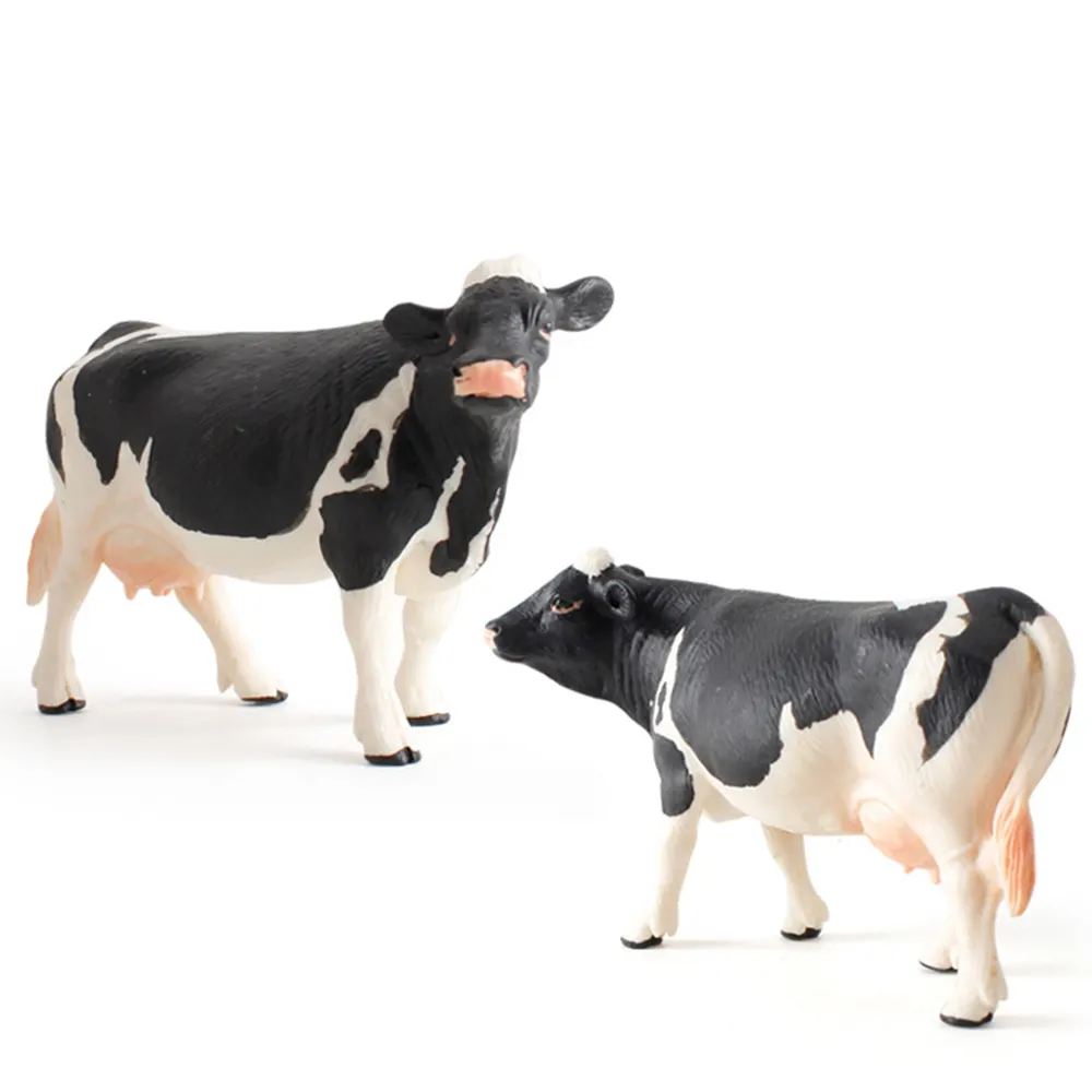 अनुकूलित चिड़ियाघर कृषि के लिए मज़ा खिलौने मॉडल बच्चों बच्चों बेबी गाय कार्रवाई चित्रा नकली पशु मूर्ति प्लास्टिक मॉडल