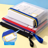 Sac de rangement étanche en PU mat pour examens, pour élèves du primaire et du secondaire, classeur A4 à compartiments pour classification par matières