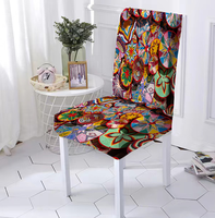 Housses de chaise imprimées motif Éthiopie pour réception de mariage, housses de chaise Parson géométriques amovibles et lavables, protecteurs de chaise