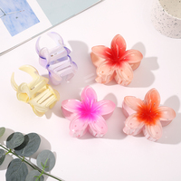 Venta al por mayor verano playa vacaciones nuevo Ins hermosa Plumeria flor plástico pelo garra mujeres hibisco Hawaiano Frangipani pinza de pelo