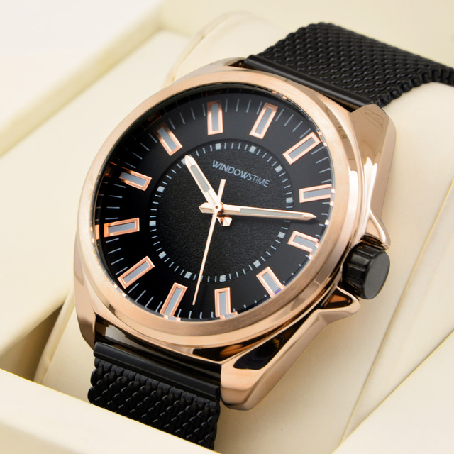 WINDOWSTIME Fashion Men's Stainless Steel Design Watch for Men Luxury Custom Logo Wristwatch Relogio Masculinos De Luxo Watches