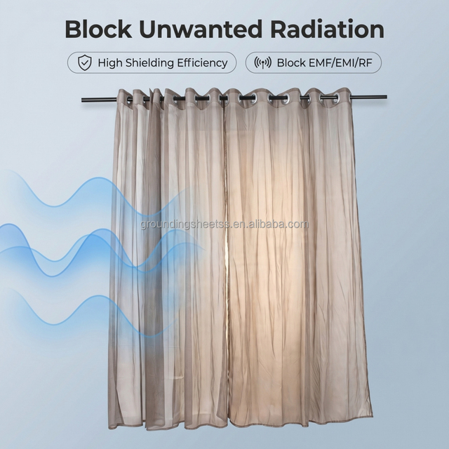 EMF Shielding Curtain Silver Fiber Mesh Conductive Fabric for Window Use Breathable Lightweight Textile