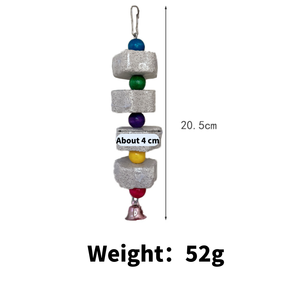 Juguetes grandes para masticar pájaros, rocas volcánicas duraderas, pico <span class=keywords><strong>de</strong></span> loro, piedra <span class=keywords><strong>de</strong></span> calcio con campanas - Product Image 4