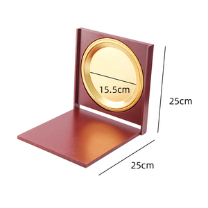แผ่นไม้สีแดงออกแบบได้ตามต้องการพร้อมโลโก้และลวดลายแผ่นไม้สีทองทรงกลม - Product Image 2