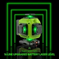 Niveau laser 16 lignes à nivellement automatique 360, niveau laser à lignes croisées avec 2 piles, télécommande laser à lignes 360 °