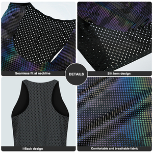 カスタムランニングベスト100% ポリエステルメッシュシームレスフィットマラソンランシングレットスポーツタンクトップス男性用 - Product Image 4