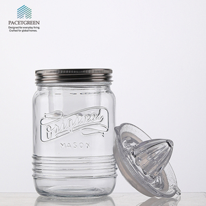 Prelyn 1L 2-trong-1 ép lưu trữ Glass <span class=keywords><strong>Mason</strong></span> <span class=keywords><strong>Jar</strong></span> citrus Máy ép trái cây nắp rõ ràng Glass bóp tươi con dấu cho thực phẩm lưu trữ container - Product Image 2