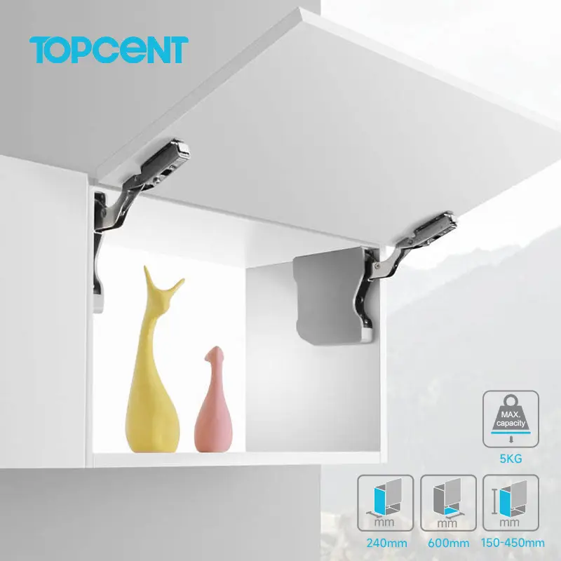 TOPCENT hidrolik kabinet dapur, pendukung pintu kabinet sistem angkat dapur pengangkat hidrolik tutup tetap