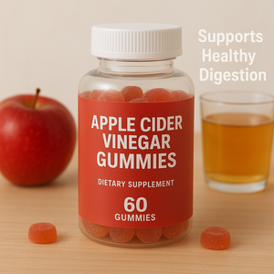 Gummies personnalisées au vinaigre de cidre de pomme, vitamines gélifiées végétaliennes pour un ventre plat, en forme de pomme - Product Image 2
