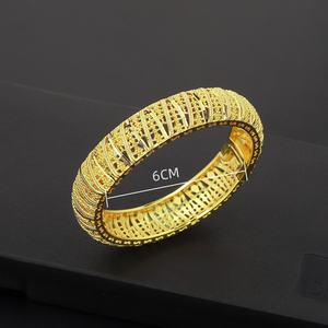 JXX Wholesale Dubai Arabic Design <b>24K</b> <b>Gold</b> Plated Hollow Open Fashion Bangles for Women - Product Image 2