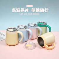 Thermos minimaliste élégant en acier inoxydable avec poignée, pour femmes et hommes, idéal pour préparer le thé, maintient au chaud 6-12h