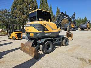 Excavatrice sur pneus Hyundai HW60A d'occasion d'origine coréenne, vitesse de conduite rapide, système hydraulique stable, mini-équipement de terrassement - Product Image 3