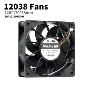 SanAce Sanyo (サンエース) 9RA 12038シリーズ工業用高性能コンピュータケースファンPWMスピードコントロール2ボールベアリングモデル - Product Image 1