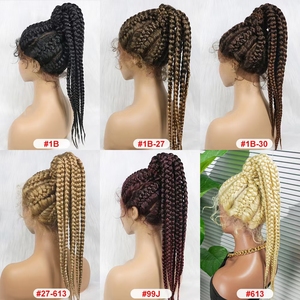 Pelucas Trenzadas sin Pegamento al por Mayor, Pelucas Trenzadas con Frente de Encaje Transparente HD 360 para Mujeres Negras - Product Image 4