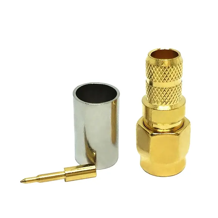 Factory directly SMA male crimp Plug connector for LMR240 LMR-240 H155 H-155 RG59 RG8X cable RF Coax Coaxial connectors in stock