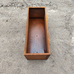 Pot de fleurs au design moderne, résistant aux intempéries, en acier corten, jardinières - Product Image 4