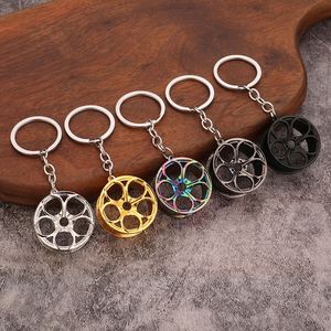 Porte-clés créatif en forme de jante de voiture arc-en-ciel, construction métallique durable, porte-clés en forme de pneu de voiture pour les cadeaux des concessionnaires automobiles - Product Image 1