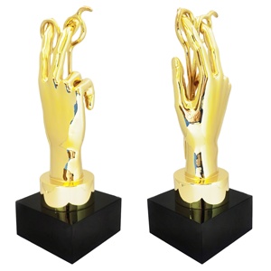 Personnalisé Métal Plaqué <span class=keywords><strong>Or</strong></span> Meilleur <span class=keywords><strong>Ciseaux</strong></span> De Coiffeur Sculpture Trophée Prix Coiffure Champion Statue pour Salon Compétition Trophées - Product Image 5
