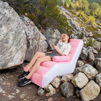 Sofá cama inflable perezoso para exteriores personalizado de alta calidad con cojín redondo Salón con bomba de aire