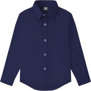 Chemises d'uniforme scolaire pour garçons à manches longues en coton avec boutons et poches poitrine - Product Image 4