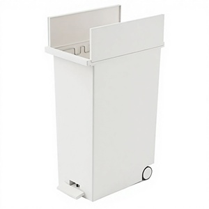 Doppelschwingender Mülleimer 42L Weiß mit Rollen, Deckel und Trennwand, Pedalbetätigung, für die Küche, passend für Müllsäcke - Product Image 2