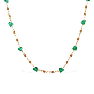 Collar de cristal verde con forma de corazón, diseño irregular, uso diario para mujer XL851 - Product Image 5
