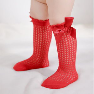 <span class=keywords><strong>Calcetines</strong></span> de Bebé de Malla Fina Transpirable, 11 Colores a Elegir, Recomendados para Primavera/Verano, con Lazo Grande, Estilo Lolita, Longitud Media de Pantorrilla - Product Image 3