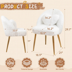Silla de tocador blanca glamurosa al por mayor JIAMEIJIA con estructura metálica - Silla de tocador personalizada OEM ODM - Product Image 6