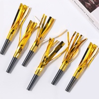 Ventes directes d'usine 6-Pack 6.5cm Bronzage Pluie Soie Dragon Trompette Acclamations Props pour la Fête D'anniversaire De Bébé Option Moins Cher