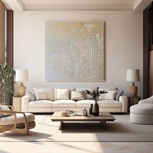 Peinture à l'huile artisanale texturée minimaliste, peinte à la main, encadrée, art mural Wabi-sabi pour studio créatif, bureau, décoration de la maison - Product Image 1