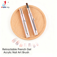 Nouveau brevet rose métal ressort poignée rétractable outil de peinture française profonde brosse française brosse à ongles taille 10 12 14 16 18