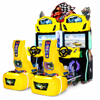Machine de jeu d'arcade de course automobile Lechuang pour un joueur avec cabinet en métal et plastique, interface en anglais, garantie 1 an, pour les 6 ans et plus